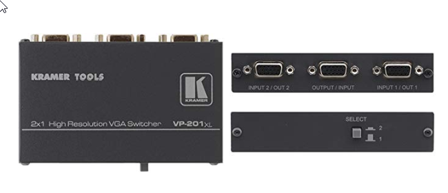 Kramer VP-201 XL Computer Graphics Video Mechanical Switcher 2x1or 1:2 VGA/UXGA