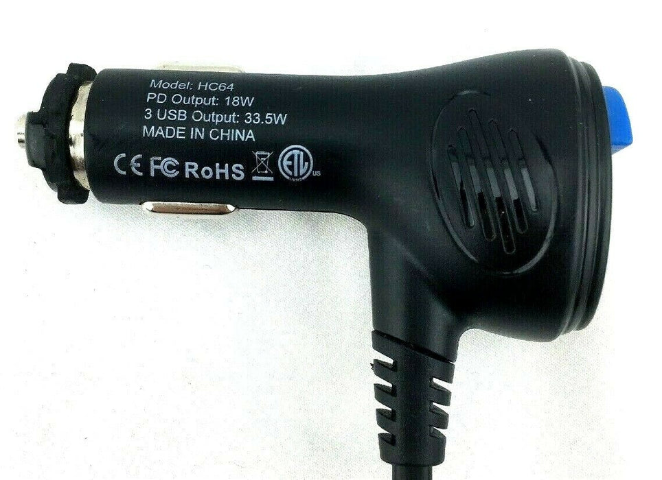 Te-Rich HC64 120W 3 cigarette adapter, 3 usb, and 1 micro usb ports adapter