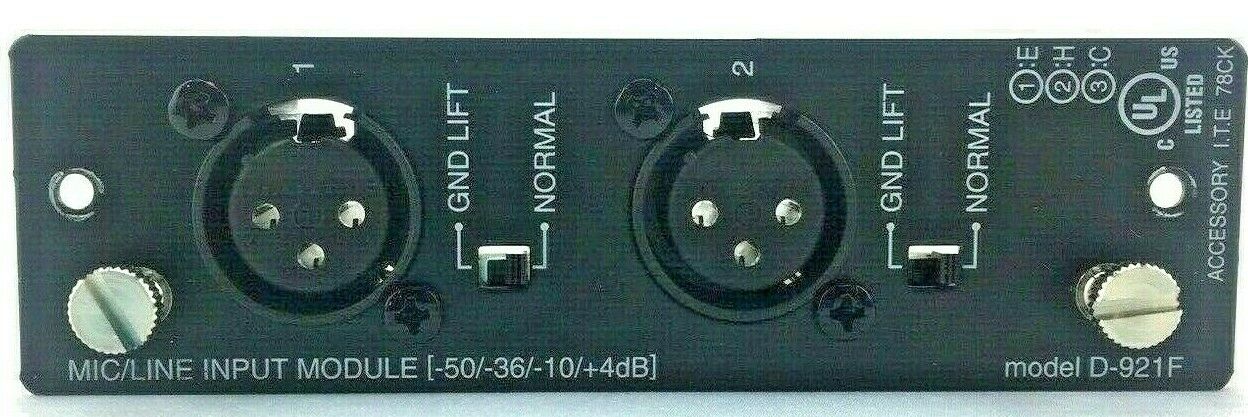 TOA D-921F Mic/Line Input XLR Module 2-Channel Card for D-901 Series Mixer