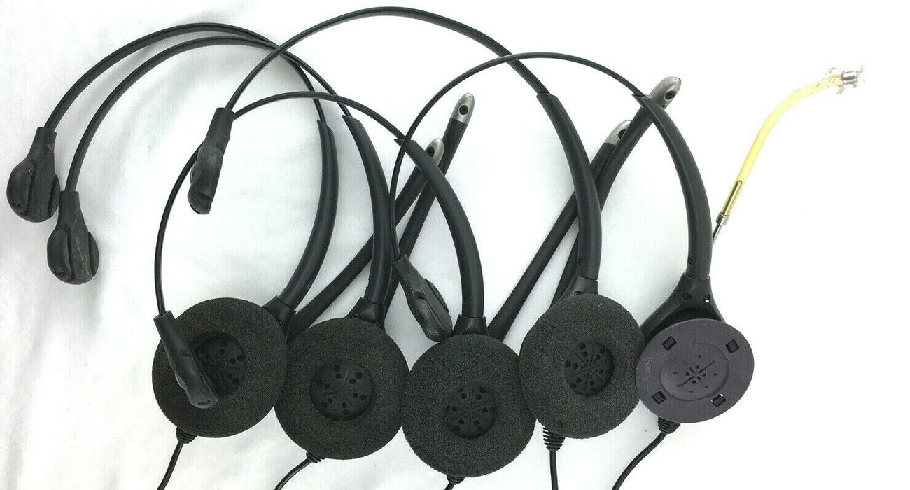 LOT OF 5 Plantronics HW251N Headset Microphone On-Ear Headphone 3.5mm Jack AS-IS