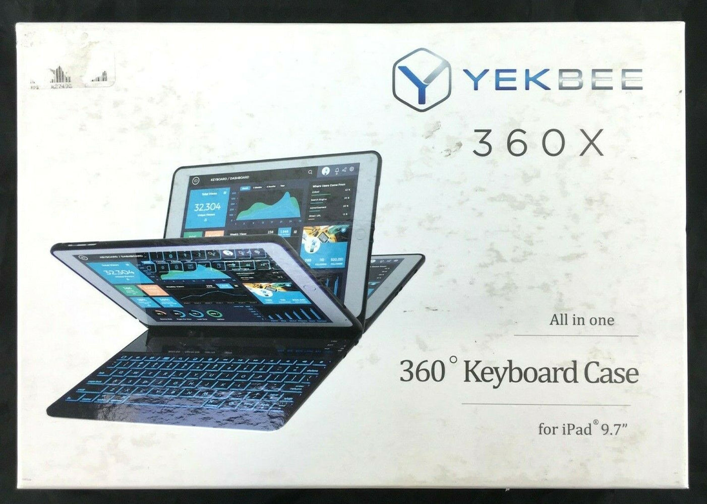 YEKBEE KB201(N) 360X All-in-One Silver 360 Degree Keyboard Case For iPad 9.7"