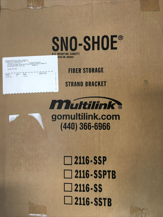 Multilink Sno-Shoe Fiber Storage Strand Bracket 2116-SSP, One Pair With Hardware