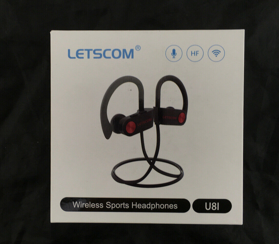 Letscom U8I In Ear Wireless Sports Headphones - Black - New