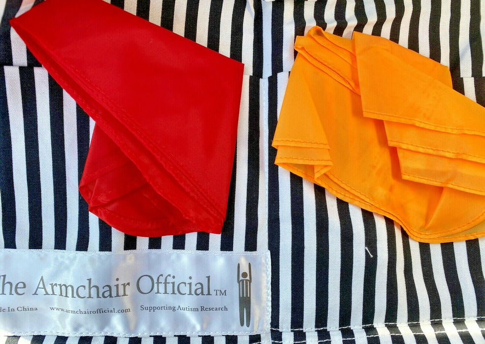 Football Couch Referee Penalty Flag set Challenge the call in College or NFL