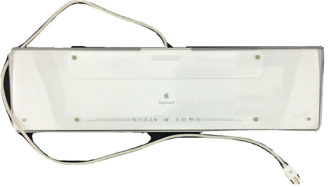Apple A1048 Full Keyboard White Keys Clear Case 2 USB Ports Hub English QWERTY