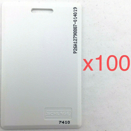 Schlage 7410 HID Clamshell Proximity Card 26-Bit 125 kHz Box of 100 White NEW