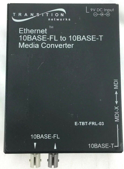 Transition Networks E-TBT-FRL-03 Ethernet 10BASE-FL to 10BASE-T Media Converter