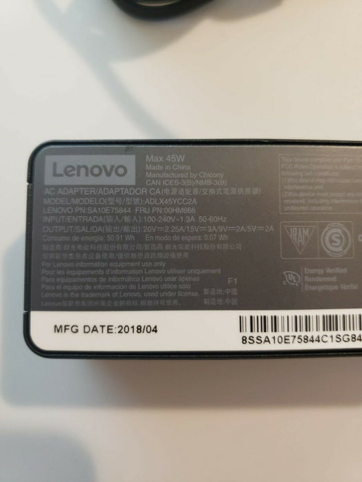 Lenovo 45W USB-C Type C Power Supply ADLX45YCC2A 5V-20V
