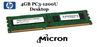 4GB DDR3-1600 PC3-12800U REG Memory Micron MT8JTF51264AZ-1G6E1 HP # 698650-581