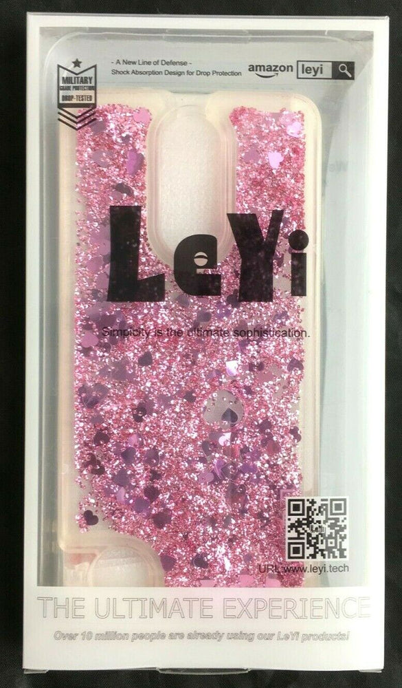 LG Aristo 2 Case with 2 Screen Protectors LeYi Rose Gold Floating Glitter Hearts
