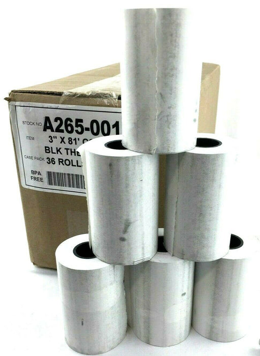 Thermal Paper Receipt Rolls 3" x 81' Thermal CSO Rolls-36 Rolls Black