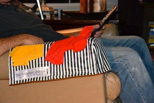 Football Couch Referee Penalty Flag set Challenge the call in College or NFL