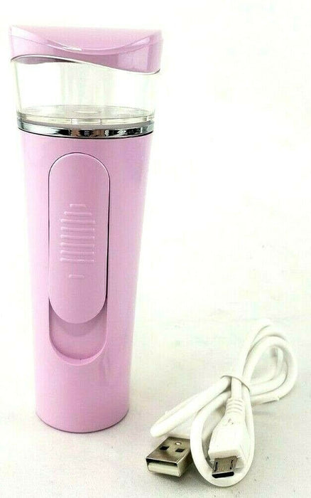 Pink Handheld Mist Sprayer Portable Facial Steamer Rechargeable TI-701-B