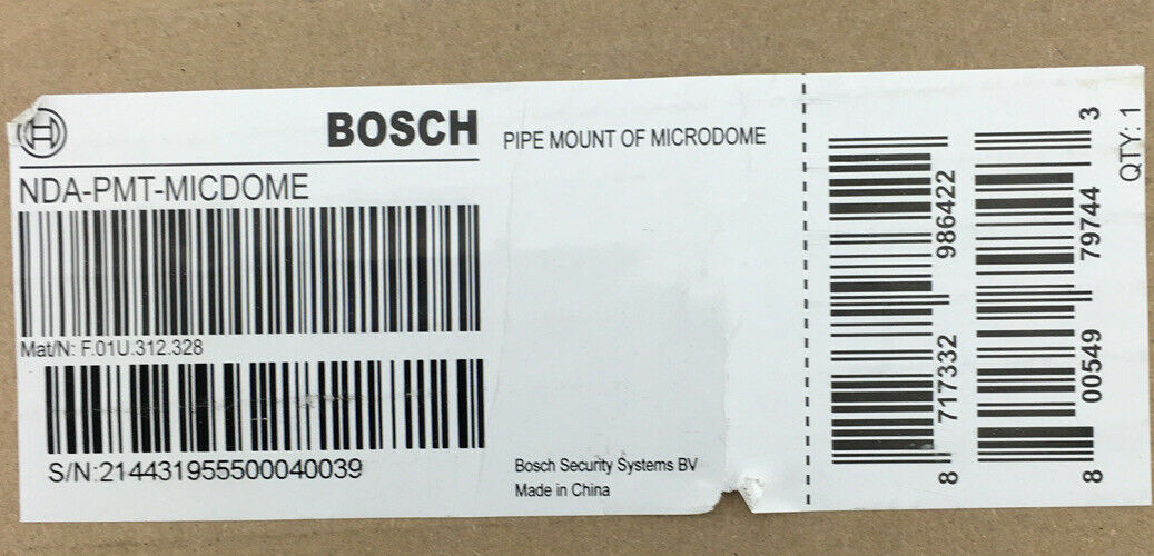 Bosch NDA-PMT-MICDOME Microdome Pipe Mount for NUC-510XX/210XX & VUV-1065 Camera