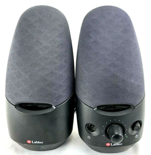 Labtec S-0082A Spin-75 Speaker set 9.4V 400mA headphone jack AUX cord