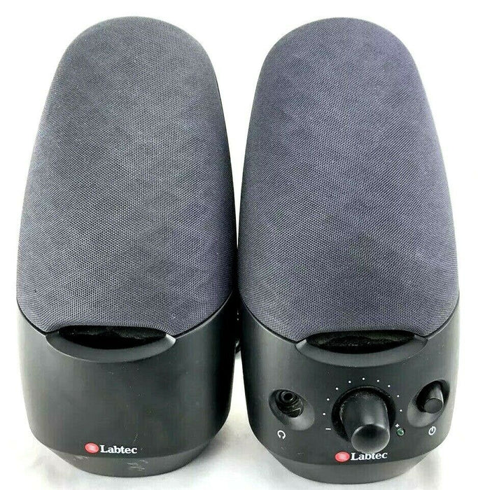 Labtec S-0082A Spin-75 Speaker set 9.4V 400mA headphone jack AUX cord ...