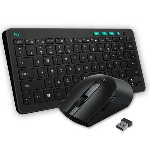Rii RKM709 Wireless Keyboard and Mouse Combo Multimedia Control Slim USB 2.4GHz