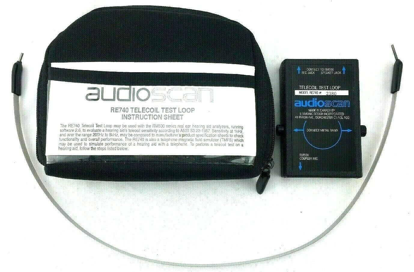 AudioScan Hearing Aid Tester RE740 Telecoil Test Loop forr RM500 Series