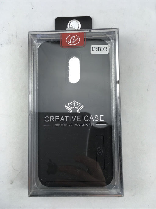 Black LG Stylo 5 Creative Case with Kickstand Phone Case
