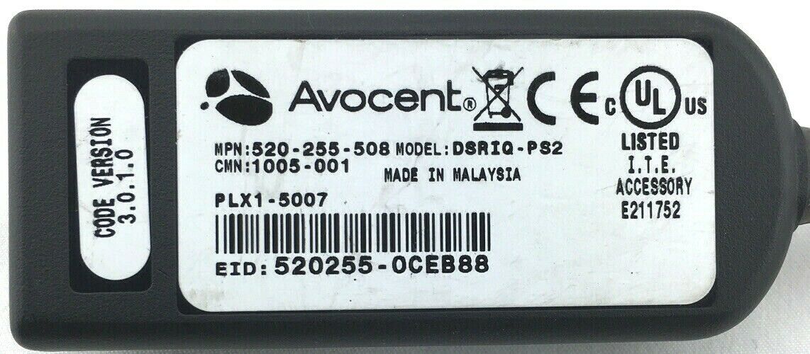 Avocent DSRIQ-PS2 KVM PS/2 Server Interface Module VGA Video Keyboard and Mouse