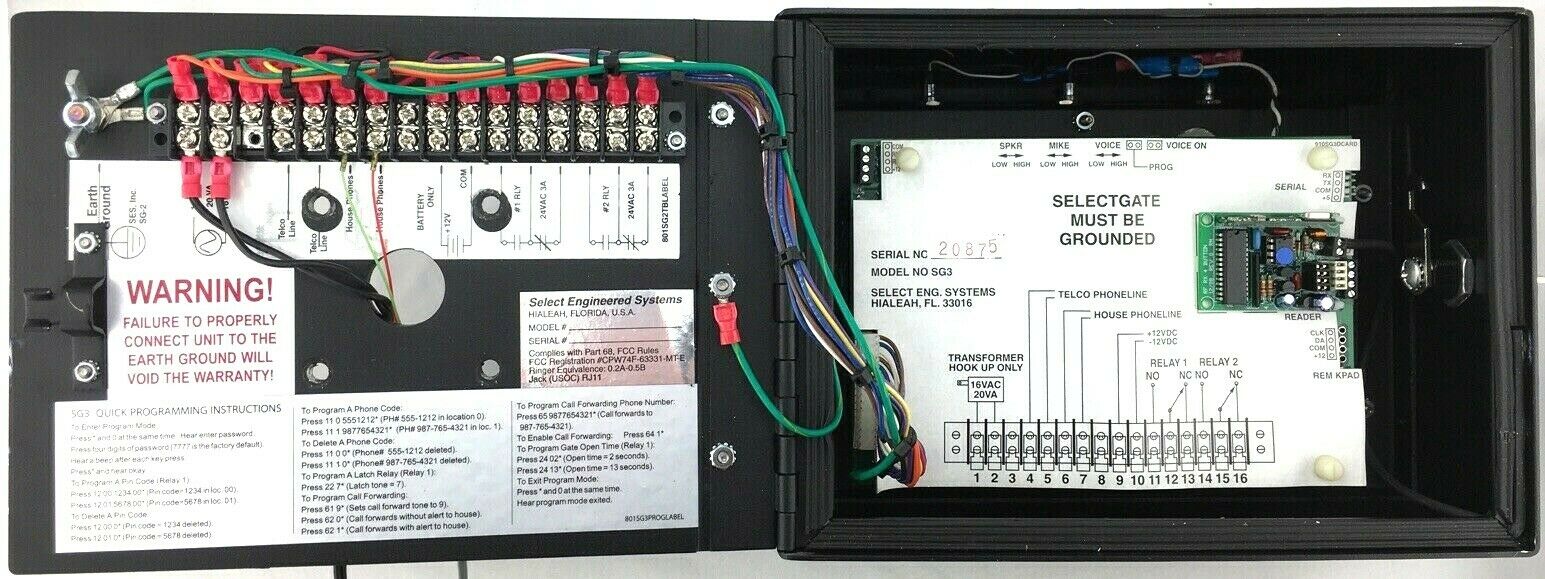 Select Engineered Systems SG3DMR Gate Entry Control Keypad PIN Voice Messages