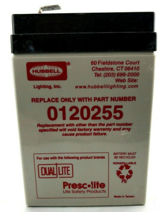 Genuine Hubbell 0120255 Battery Hubbell 0120255 or Dual-Lite 12-255 USED