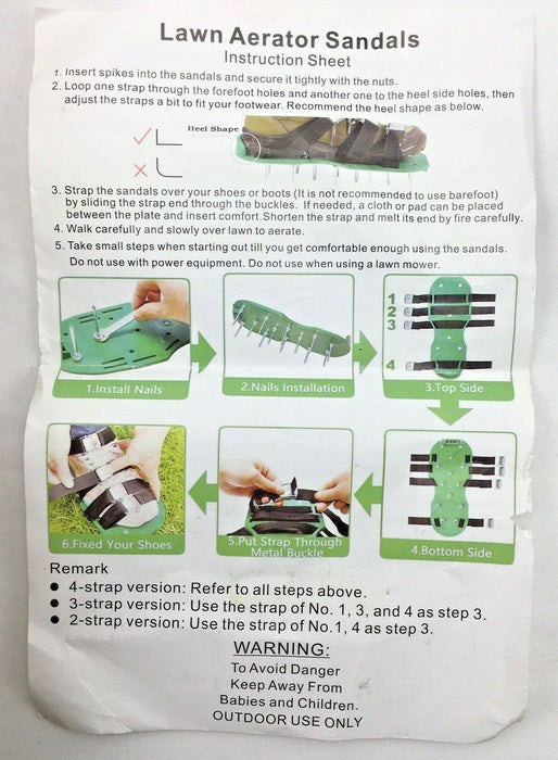 Timesetl Lawn Aerator Shoes/Sandals Grass Aerating Steel Spikes PARTS