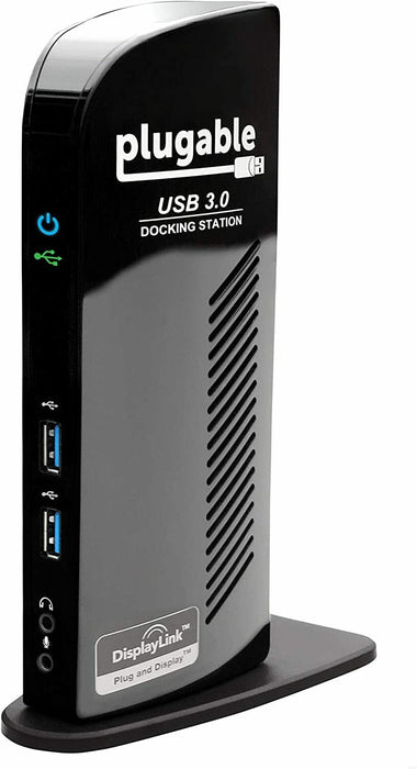 Plugable USB 3.0 Universal Laptop Docking Station HDMU DVI Dual Monitor Ethernet