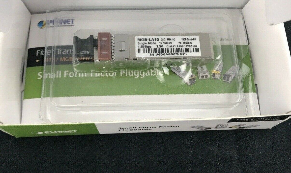 Planet Networks MGB-LA10 1000BASE-BX-U SFP TX1310/RX1550 10km Single Fiber Rx/Tx