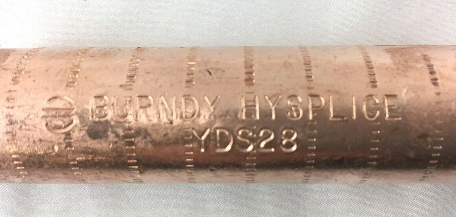 -Burndy Hysplice YDS28 Compression Sleeve for 4/0 Copper Splice Connector 6 7/8"