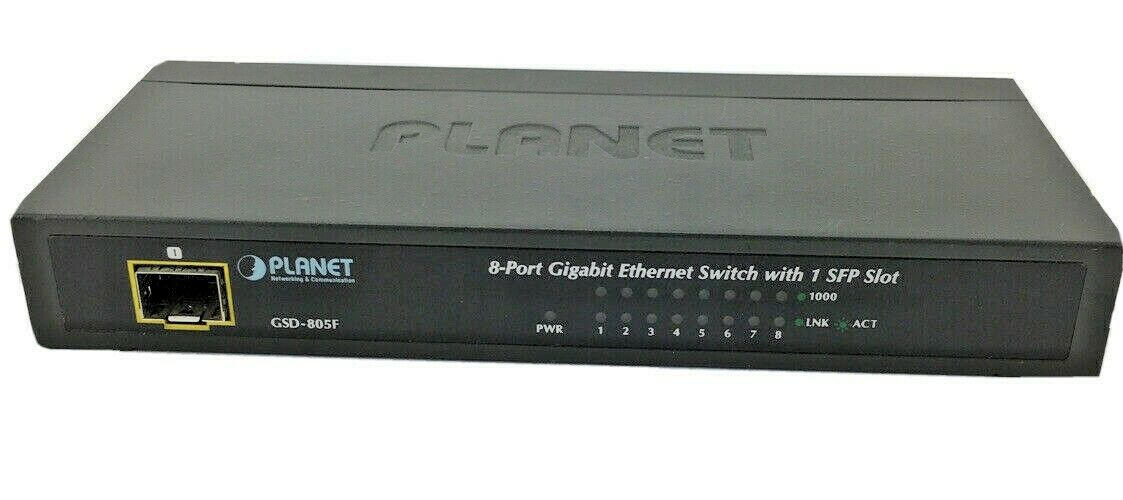 Planet GSD-805F Ethernet Switch 8-Port 10/100/1000Mbps Gigabit + 1-Port 1000SFP