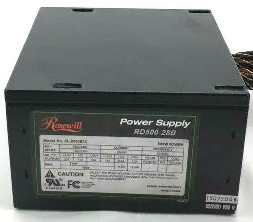 Rosewill SL-8500BTX Power Supply 500W Desktop Computer PSU ATX RD500-2SB