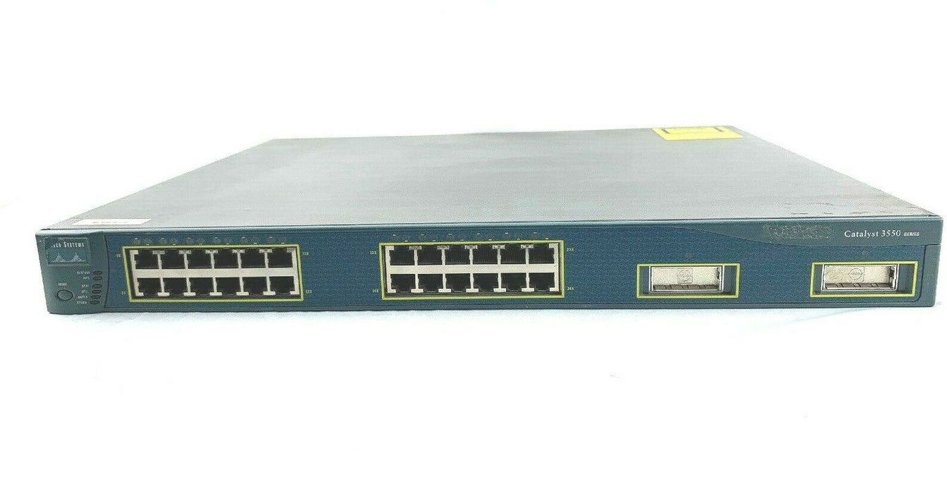 Cisco Catalyst WS-C3550-24-SMI 24-Port Fast Ethernet Network Switch 2 Fiber