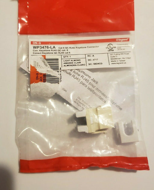 Legrand  WP3476-LA Cat6 QC RJ45  Keystone Insert Quick Connect 10 Pack