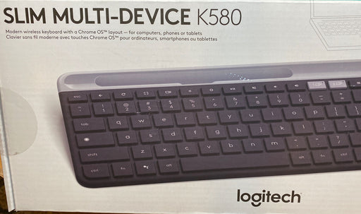 Logitech K580 Ultra Slim Bluetooth Wireless Keyboard Chrome Layout Multi Device