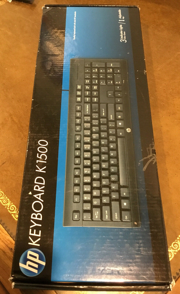GENUINE HP Wired USB Keyboard K1500 | Black | Brand New | HP | H3C52AA#ABA