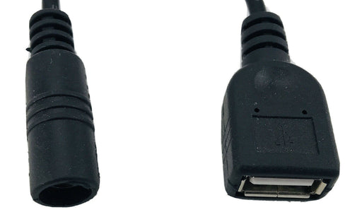 Barrel Jack Power Cable to USB Type A Female Adapter 5.5mm/2.1mm 5V Connector
