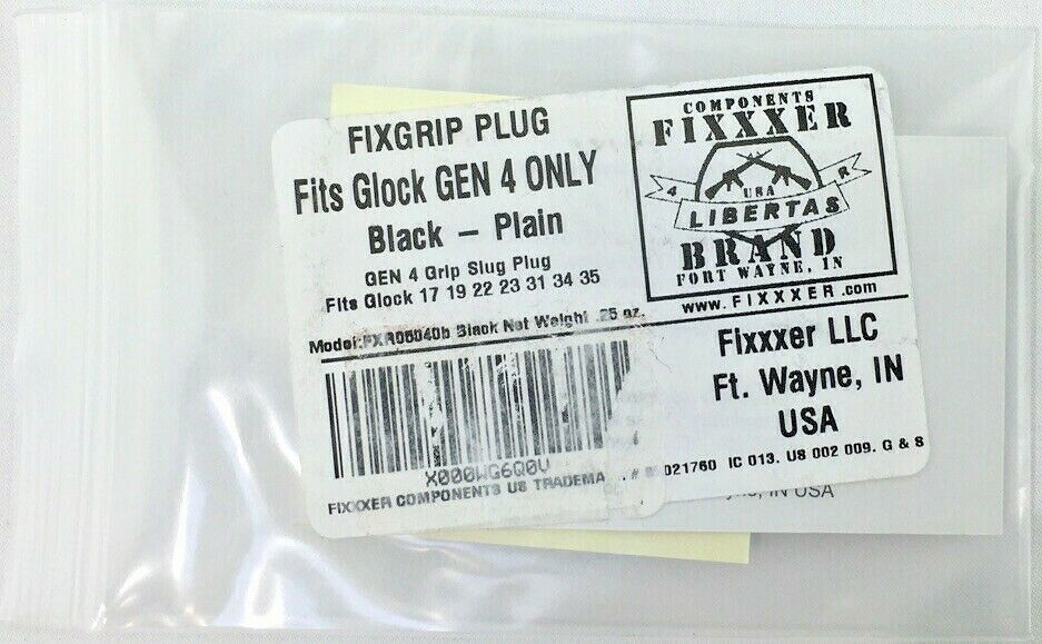Fixxxer Fixgrip Plug Gen 4 Grip Slug Plug Fits Glock Model 22 23 31 34 35